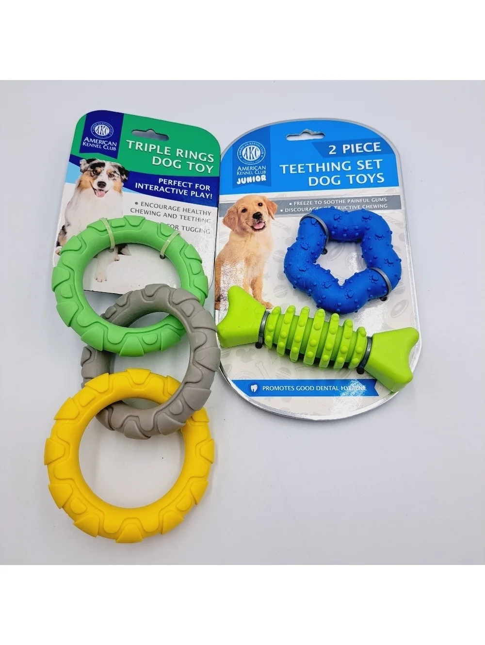American Kennel Club 3 Piece Dog Puppy Chew Teething Toy Set Small Pet Training
